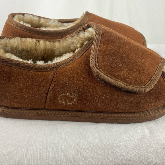 LAMO MEN’S SUEDE MERINO WOOL WRAP SLIPPER SIZE XL (11-12) - Picture 1 of 13